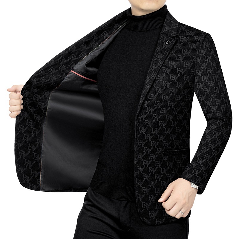 Herrenbekleidung 2024 Frühling und Herbst Neue Herrenanzugjacke mittleren Alters Papas Anzug High-End-Business-Casual-Anzug Herrenoberteile_voghion.com
