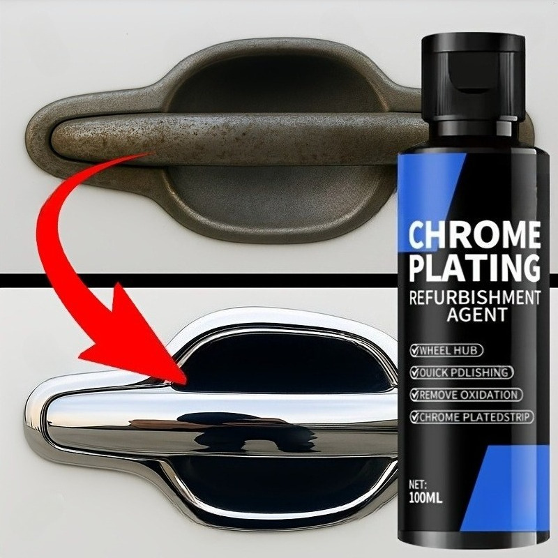 Car Chrome Repair Agent, Door Handle Polishing, Deoxidizing, Metal Scratch Refurbishment, Maintenance and Cleaning Agent