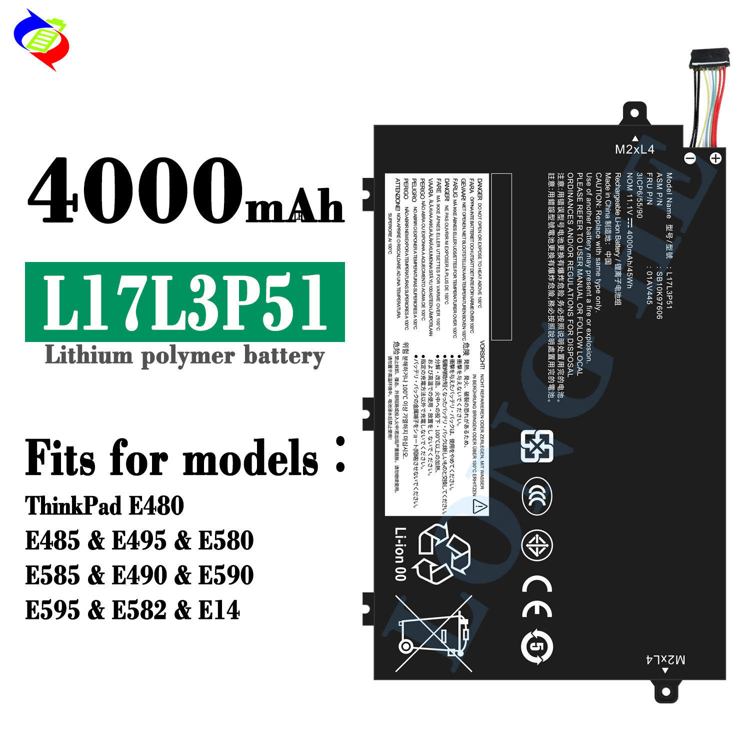 适用联想5B10W13887笔记本电池01AV445/01AV446/01AV447/01AV448