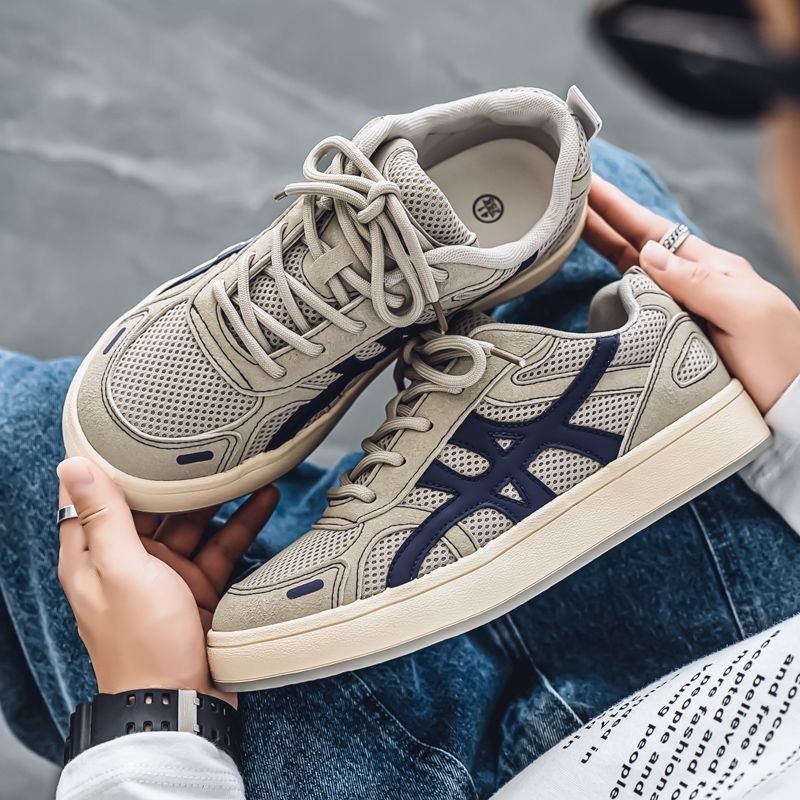 Zapatos de hombre 2026 nuevo otoño transpirable malla tendencia versátil zapatos de skate de altura baja zapatos deportivos de moda casuales antideslizantes