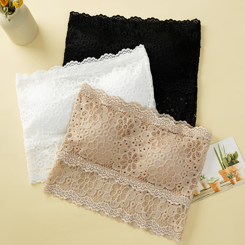 Anti-exposure non-slip wireless girl student comfortable underwear detachable shoulder wrapped chest high elastic tube top with chest pad Anti-exposure non-slip wireless girl student comfortable underwear detachable shoulder wrapped chest high elastic tube top with chest pad