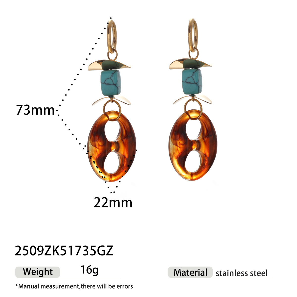 Tina Europa y los Estados Unidos acero inoxidable transfronterizo chapado en oro 18k moda inswind personalidad pendientes temperamento joyas al por mayor mujeres