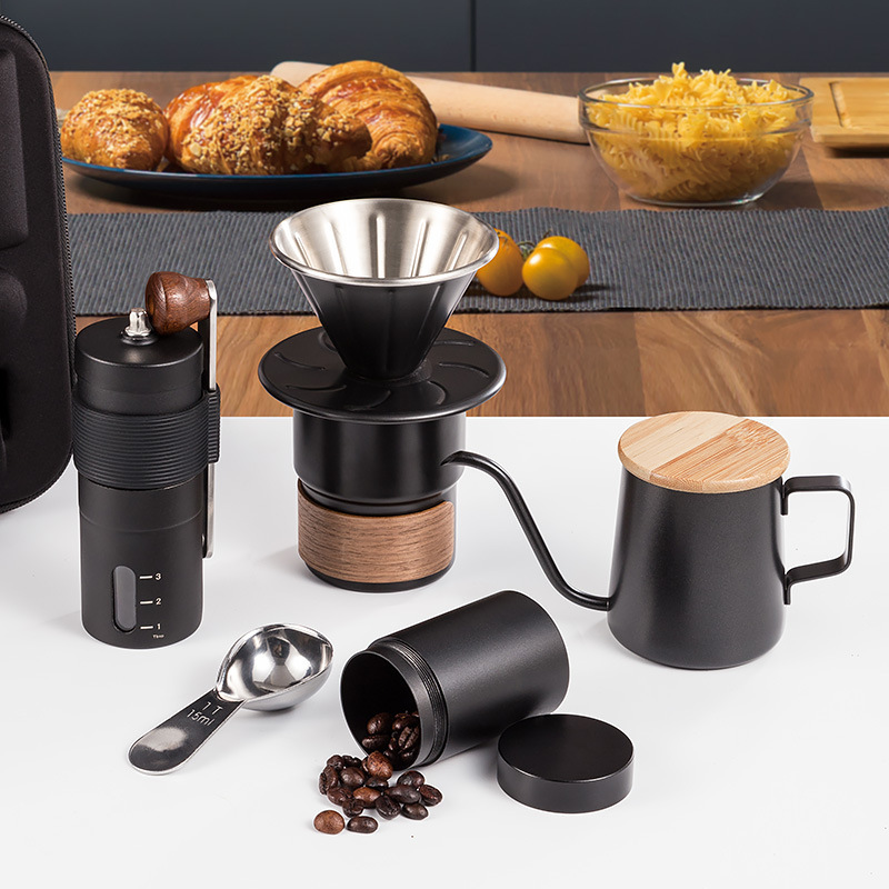 Hand Coffee suit Outdoor Camping Coffee Equipment Portable Travel Coffee Pot Hand Grinding Coffee Machine