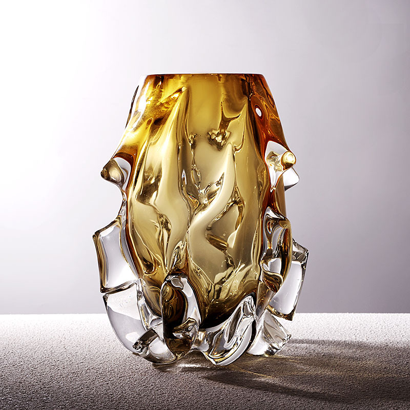 Home modern minimalist flower arrangement vase soft decoration model living room TV cabinet crystal glass vase art decoration