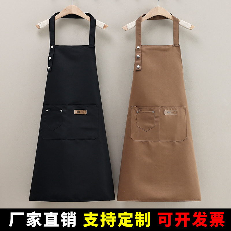 Manufacturer Supplies Ready-Made Aprons with Buttons, Adjustable Straps, Promotional Aprons, Thickened, Wear-Resistant, Dirt-Resistant Aprons for Home Use
