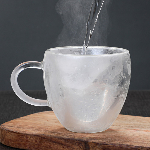 Simple Coffee Milk Cup Borosilicate Glass Cup Insulated Juice Glass Cup Double Heart Glass Cup