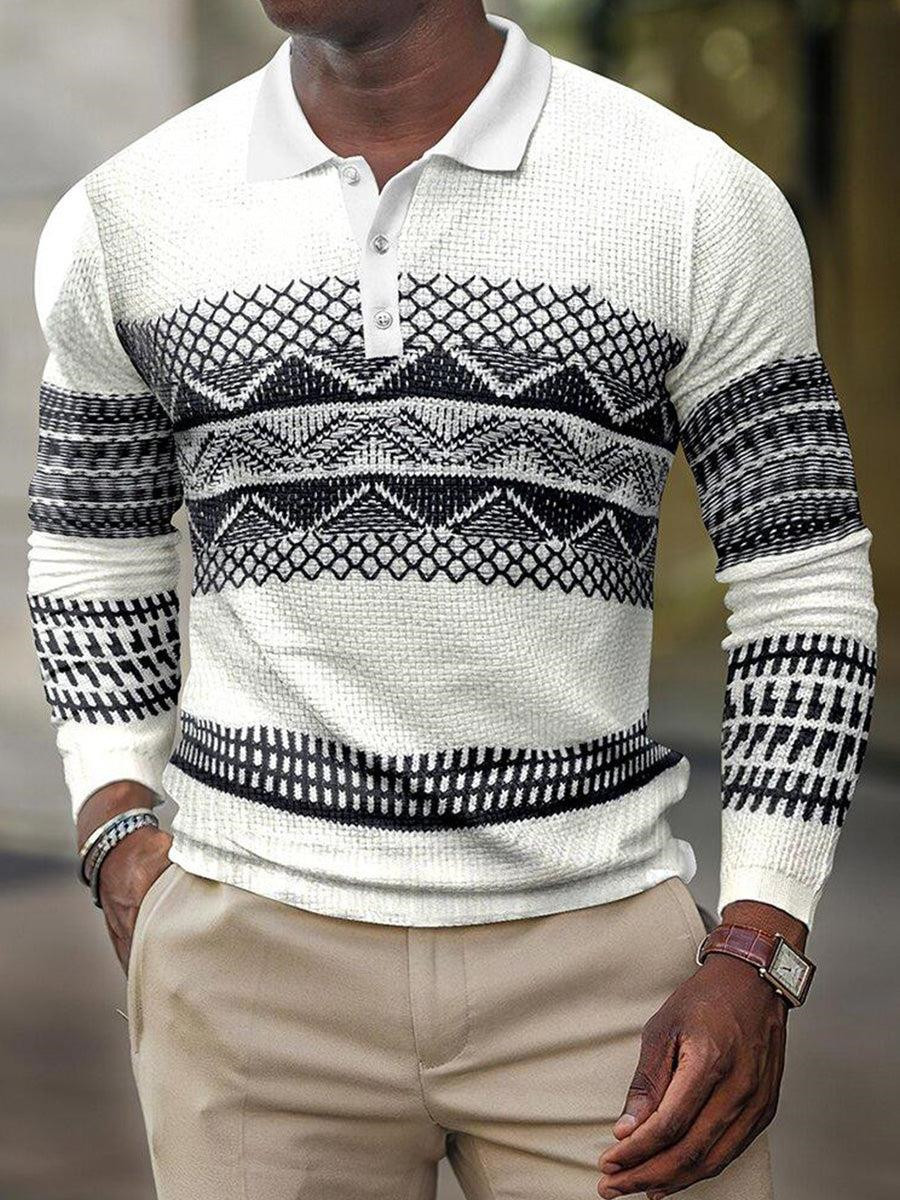 Comercio exterior transfronterizo primavera nuevos hombres de manga larga con botones POLO camisa hombres europeos y americanos moda casual top hombres