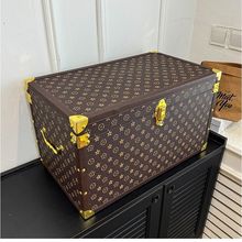 复古手提箱欧式五角花收纳箱样板房衣帽间摆家居储物箱印花箱子木