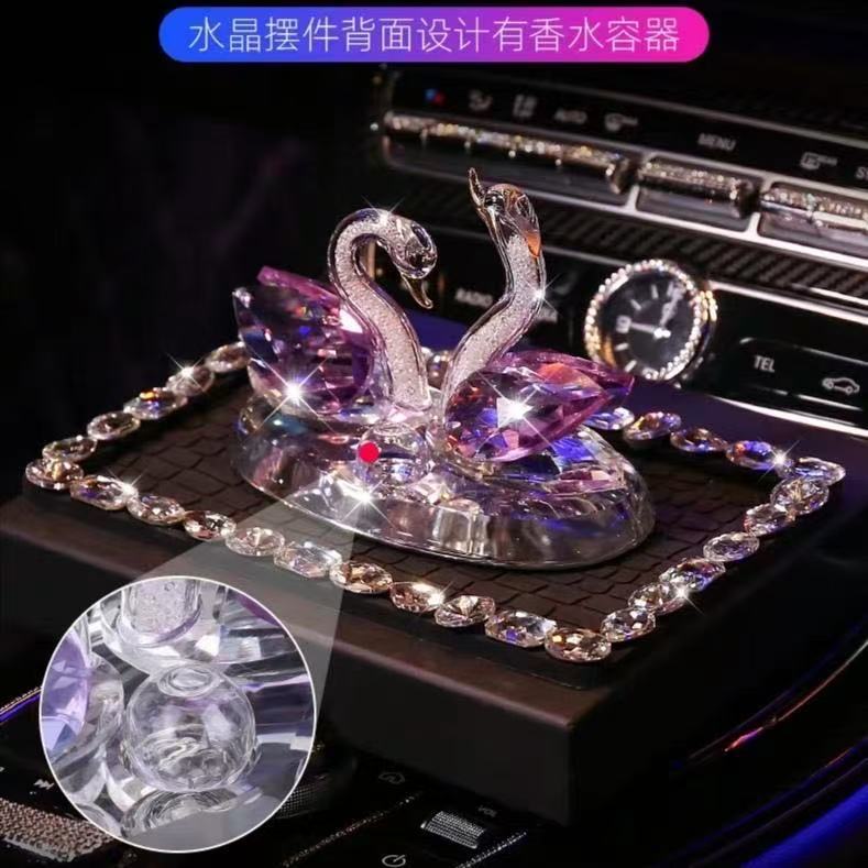 Car Dashboard Decoration Perfume, Creative and Unique, Popular on Tiktok, Goddess Style Crystal Swan