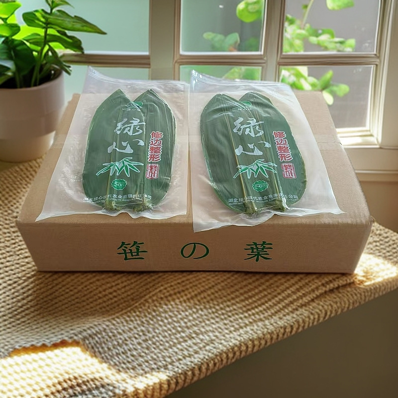 端午節の餃子作り用の竹の葉、グルメ料理の盛り付け、装飾、創造的な飾り付け、緑の芯のトリミング、整形、大型|undefined