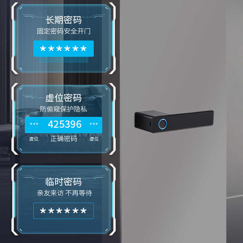 指紋のパスワードのキーは室内の部屋の事務の木製のドアの電子ロックのスマートなドアのクロスボーダーの卸売りの家庭用ドアをロックします。