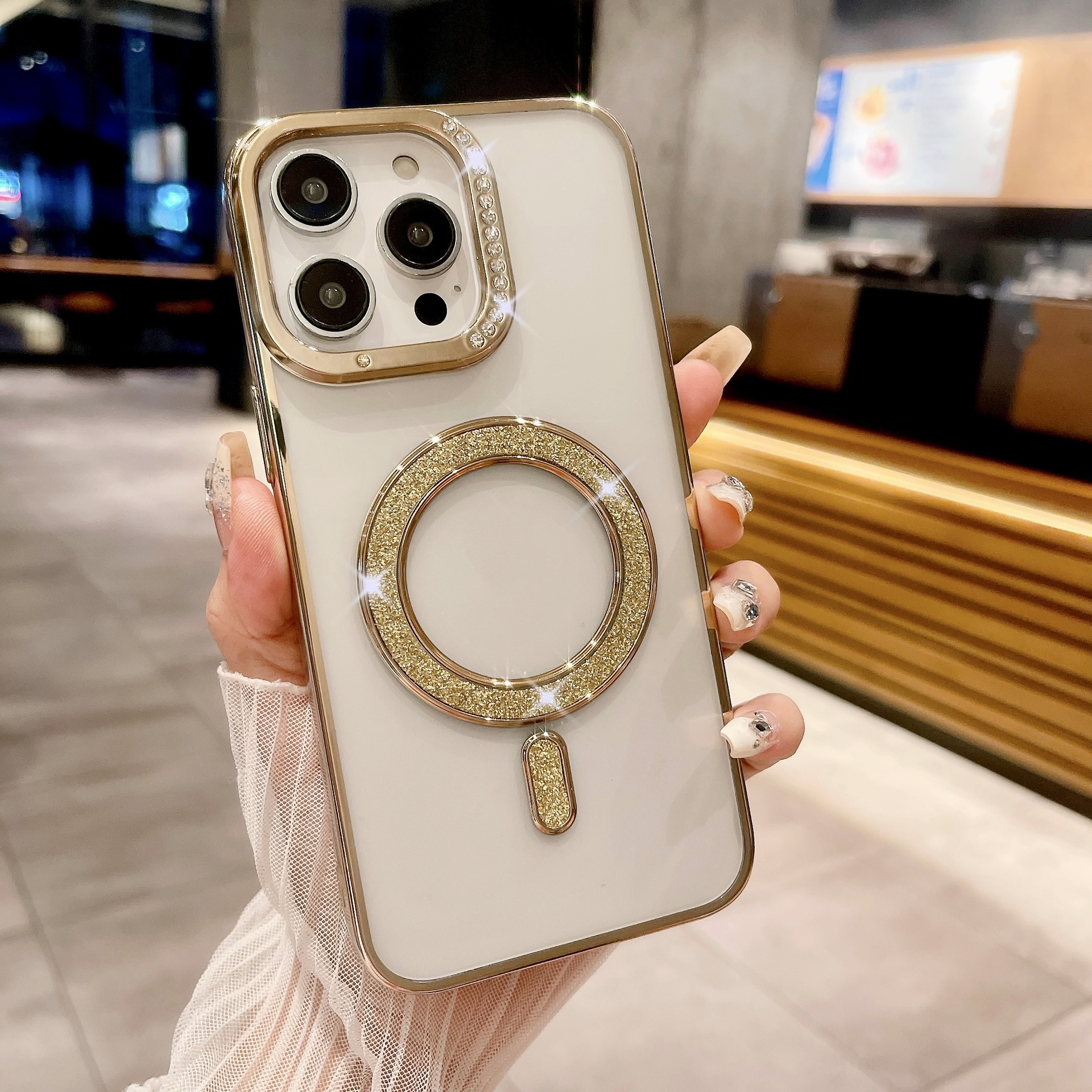 Lentes de diamante galvanizadas Case X para Apple 17 ProMax Case iPhone 16 Pro Premium Sense 15 image 8