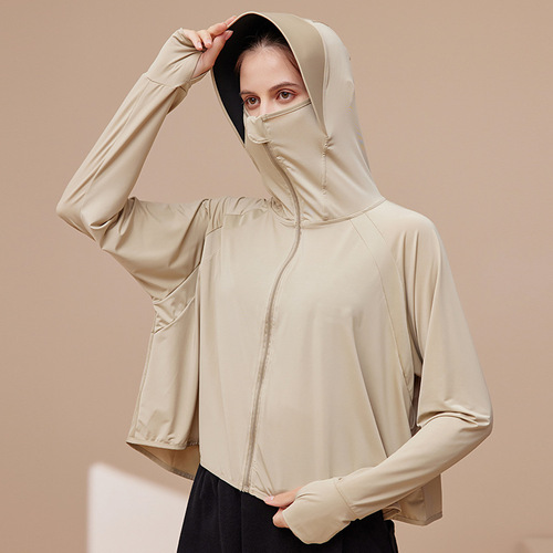 Jiaoxia sun protection clothing, same style for women, summer ice silk, thin, breathable and versatile sun protection clothing,  new style, light and anti-purple