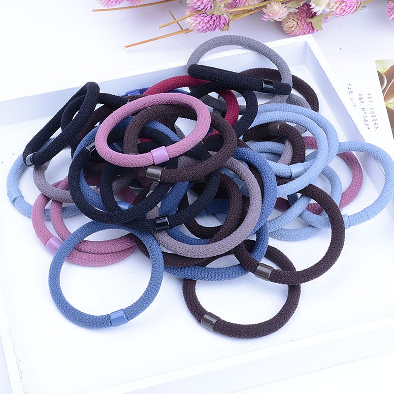 Lazo del pelo banda de pelo cuerda de pelo negro básico cuerda de pelo de alta elasticidad durable no lastimar lazo de pelo apretado alta cola de caballo