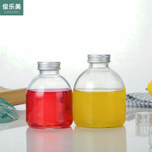 250ml网红胖胖果汁柠檬奶茶玻璃瓶350小口咖啡果梅酒自酿外带铝盖