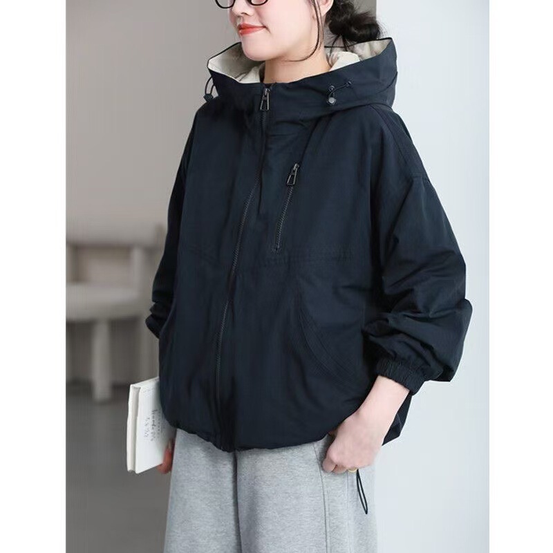 Spring New Style Hooded Jacket for Women, Casual, Versatile, Loose and Slimming, Korean Style Soft Shell Jacket 94116 Spring New Style Hooded Jacket for Women, Casual, Versatile, Loose and Slimming, Korean Style Soft Shell Jacket 94116