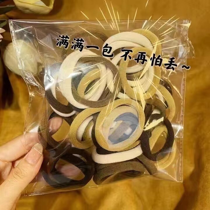 TEMU一本卸売りの黒いひもの髪輪の女性韓国版の高弾力性は髪のゴムを傷つけません。|undefined
