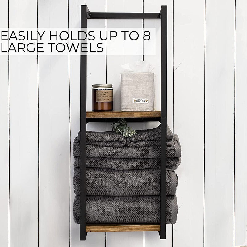 Ready-Made Cross-Border Bathroom Towel Rack Wall-Mounted Storage Rack Iron Towel Bar Wall-Mounted Bathroom Towel Storage