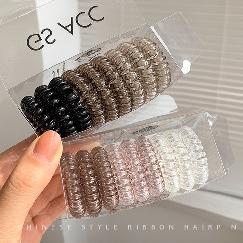Telephone cord hair tie for women in summer without leaving a trace of hair elastic band Internet celebrity ponytail headband simple temperament hair rope headwear