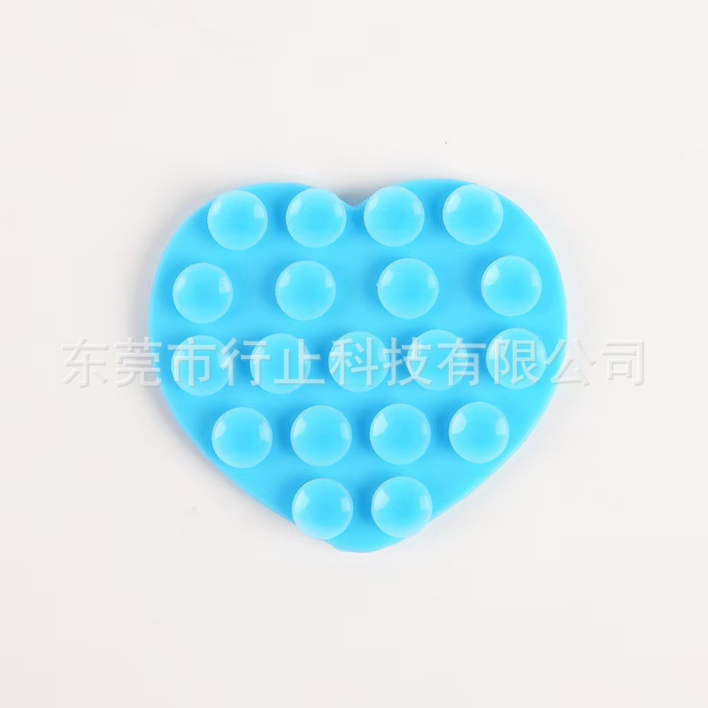 现货爱心双面硅胶吸盘手机自粘牢固多功能手机支架车载固定器跨境|undefined