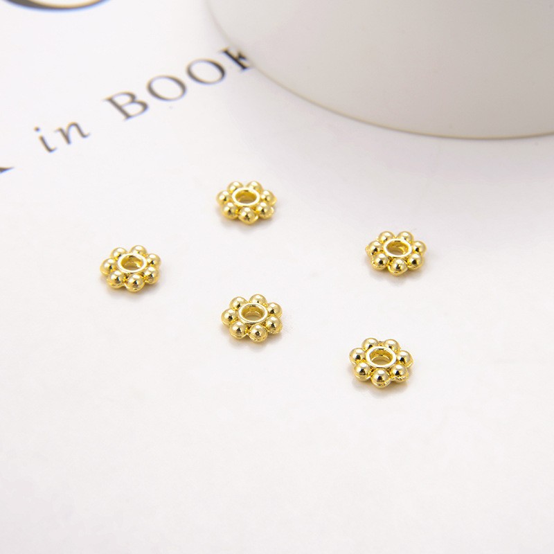 Factory straight hair 14k gold torus DIY beaded handmade spacer metal snowflake beaded jewelry accessories