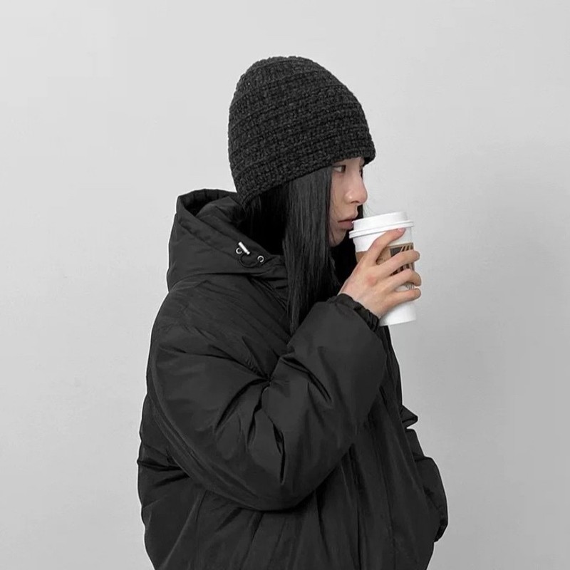 韩国纯色百搭秋冬保暖针织毛线帽包头护耳渔夫冷帽男女25新款|undefined