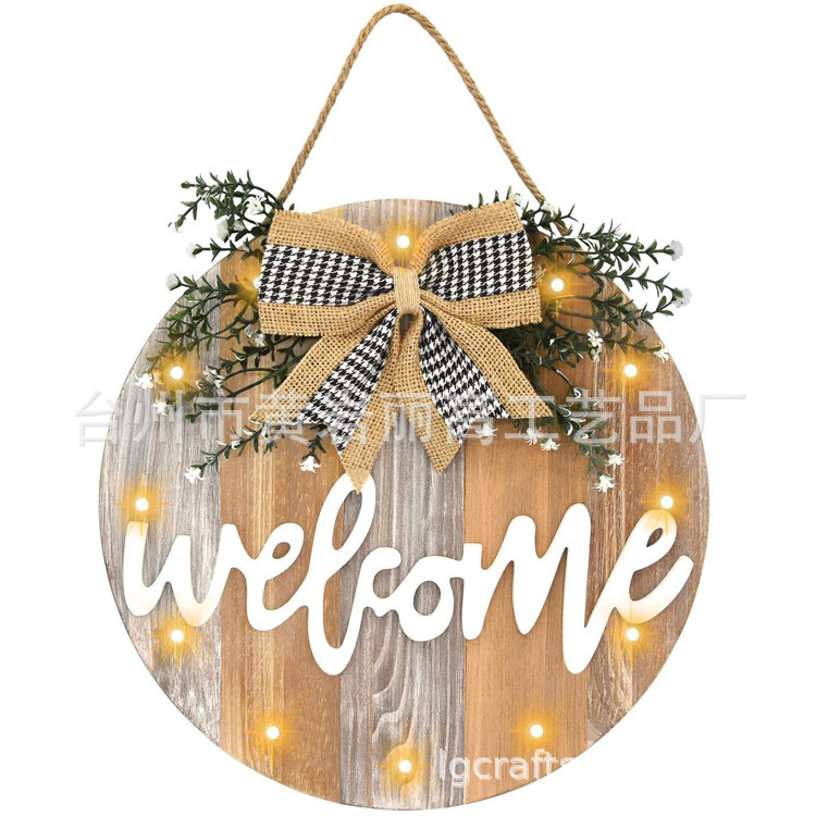 Sign Front Door Decor, Farmhouse Front Porch Decor Rustic Wood Wall Sign with 12 LED Lights Sign Front Door Decor, Farmhouse Front Porch Decor Rustic Wood Wall Sign with 12 LED Lights