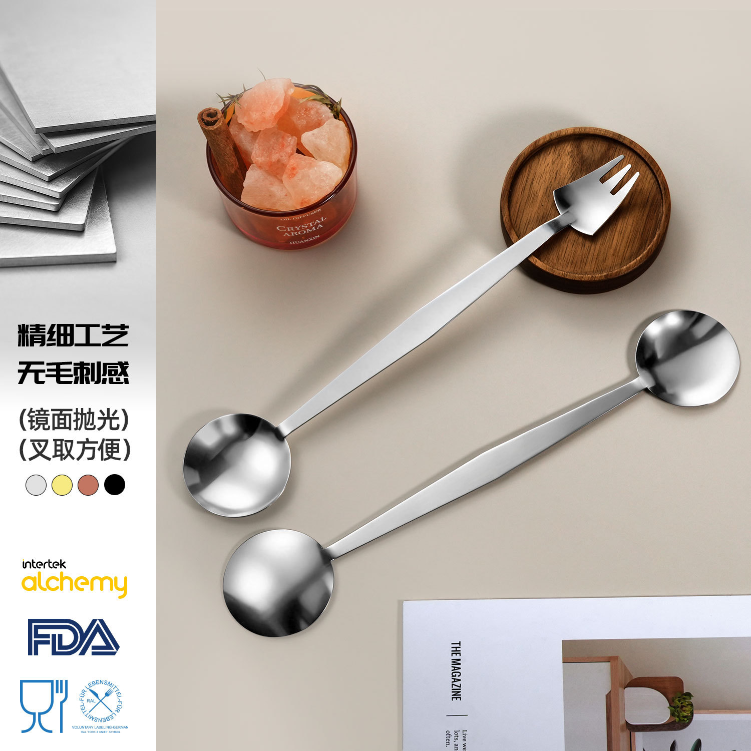 Cuchilleras domésticas transfronterizas 304 acero inoxidable más cucharas conjuntos de cubiertos para una persona
