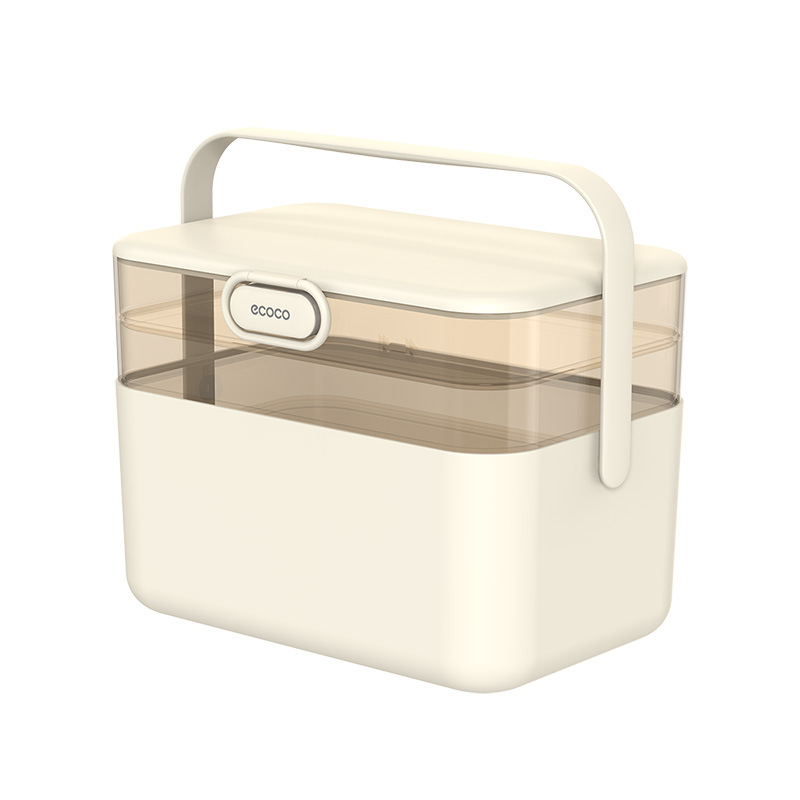 Caja de medicina doméstica de gran tamaño de Icoco, caja de medicina doméstica de gran capacidad, caja de medicina multicapa de almacenamiento de medicamentos de gran tamaño.