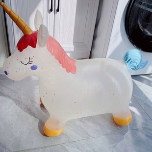 Unicorn Jumping Horse Inflatable Toy for Kidsren 1 to 3 Years Old Baby Kindergarten Rocking Horse Wooden Horse Toy Competition