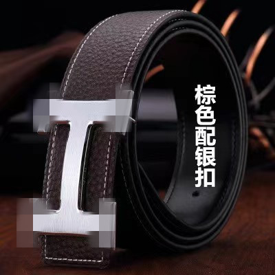 潮流扣腰带皮带简约平滑牛皮时尚跨境男士批发商务带工年轻腰带年|undefined