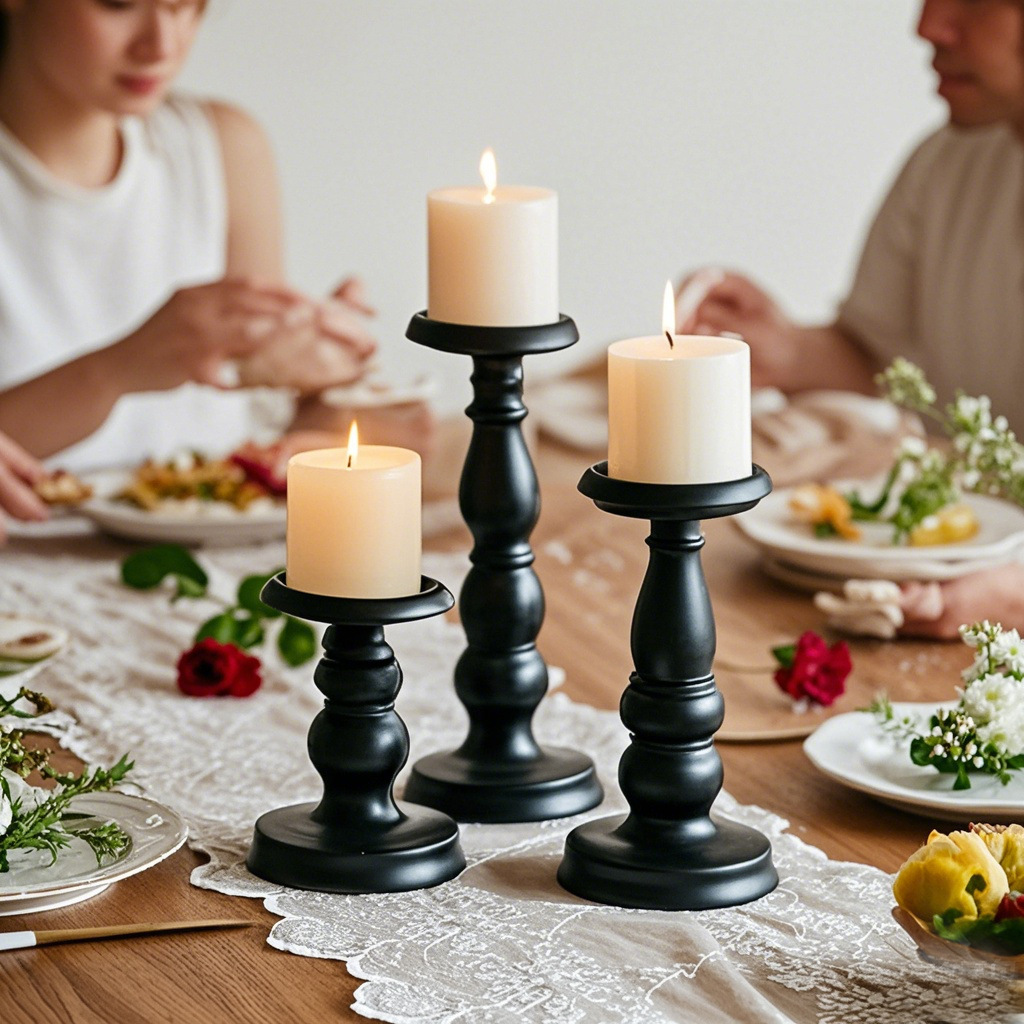 Candelabro de hierro negro, adorno artístico, vela romántica para boda, regalo creativo, decoración para mesa de comedor, cena a la luz de las velas, decoración del hogar de estilo europeo