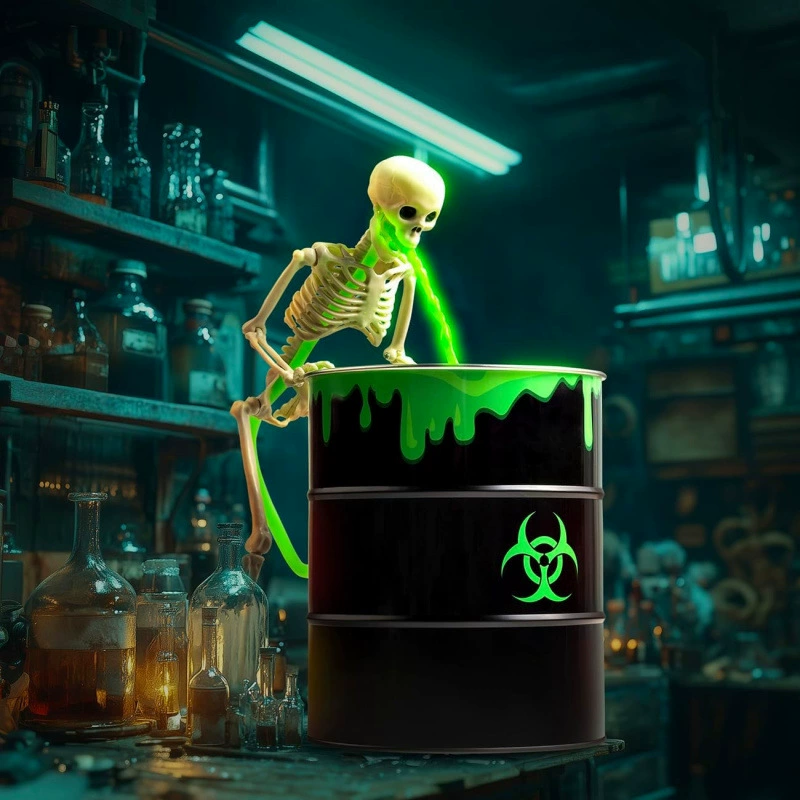 Новые трансграничные товары. Украшение на Хэллоуин — украшение для рвоты с черными огнями и ведром.