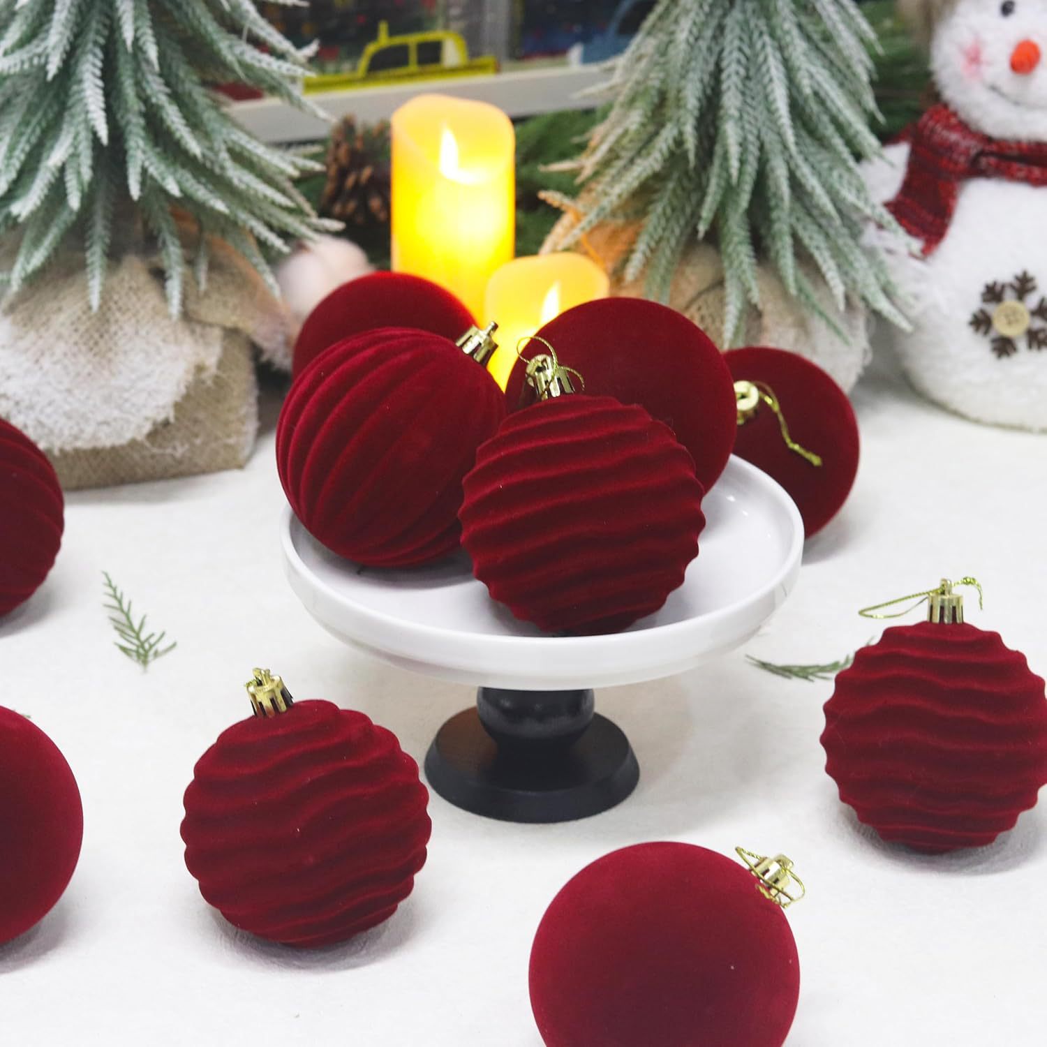 Amazon Hot Sale Flooded Navidad 6cm / 8cm Set Navidad Ball Decoration Colgante Disposición Navidad Ball Colgante image 4