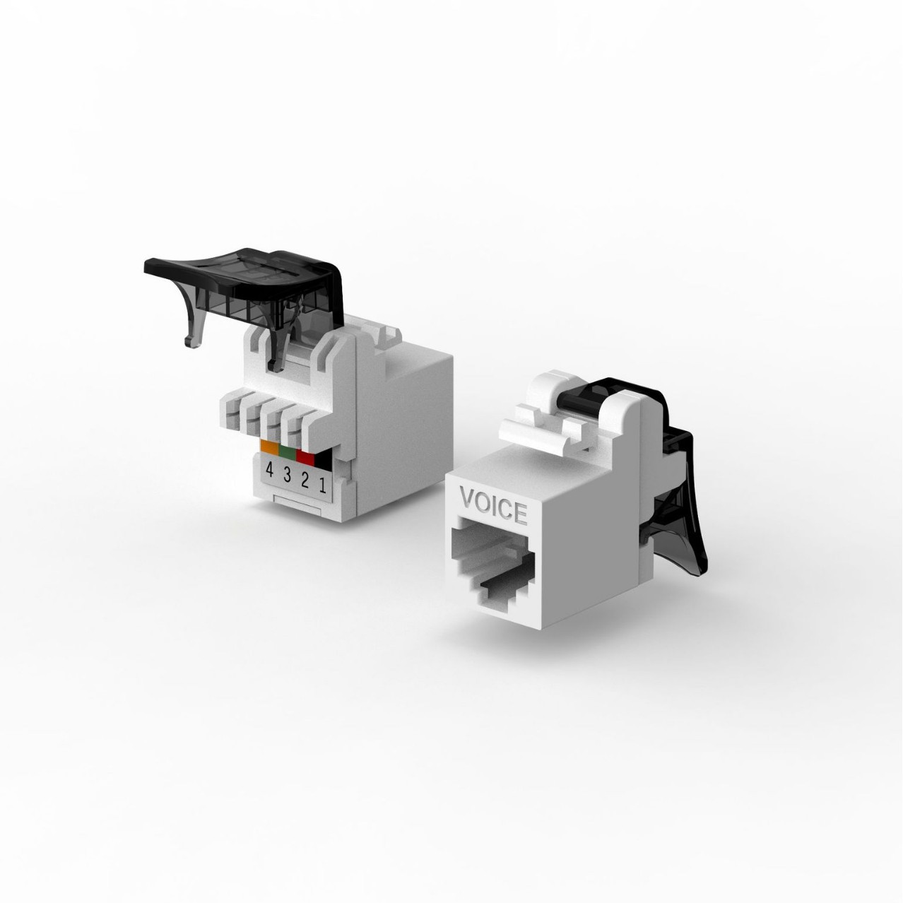 三类非屏蔽语音模块，RJ11电话模块，180°免工具