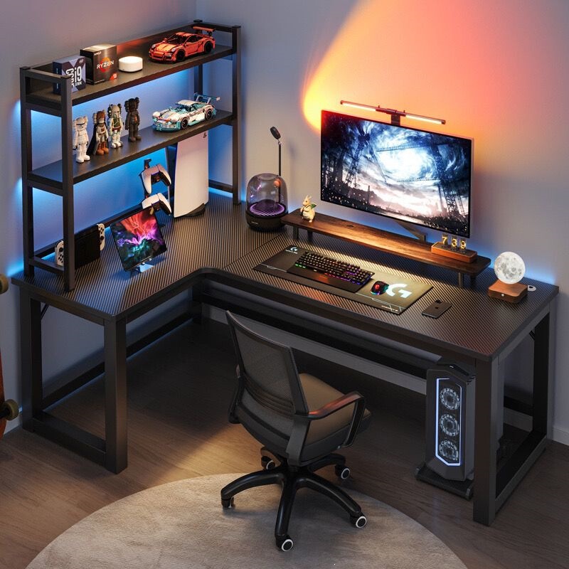 Corner Computer Desk Gaming Double Desktop Home Corner Desk Bookshelf Combination Bedroom L-Shaped Office Desk Corner Computer Desk Gaming Double Desktop Home Corner Desk Bookshelf Combination Bedroom L-Shaped Office Desk