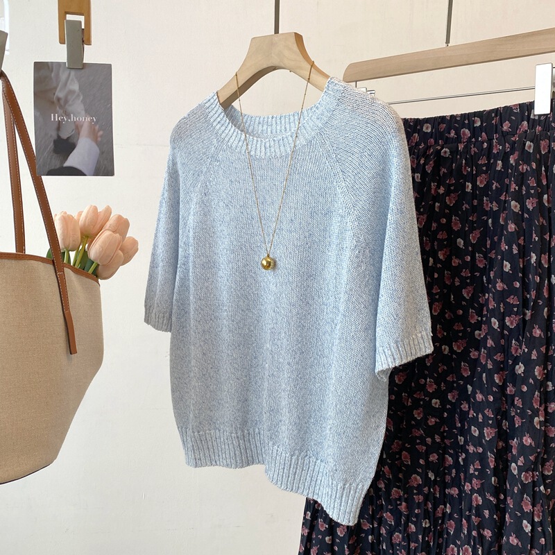 26 New Summer Products: Moya High-Quality Seamless Linen Knitwear Round Neck Short-Sleeved Top V6306 26 New Summer Products: Moya High-Quality Seamless Linen Knitwear Round Neck Short-Sleeved Top V6306