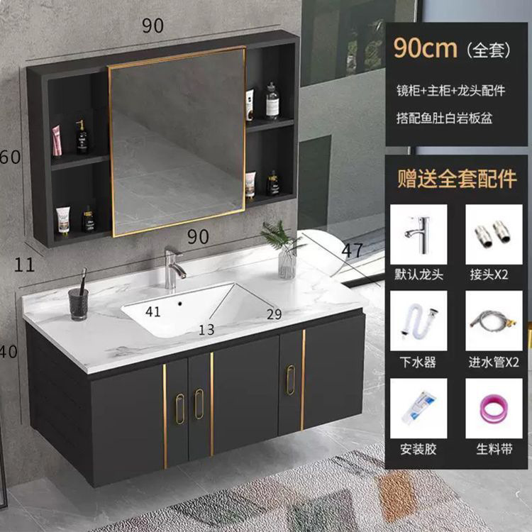 Espacio aluminio tocador tocador tocador tocador armario integrado tabla de roca encimera lavabo lavabo mueble de baño mueble de baño