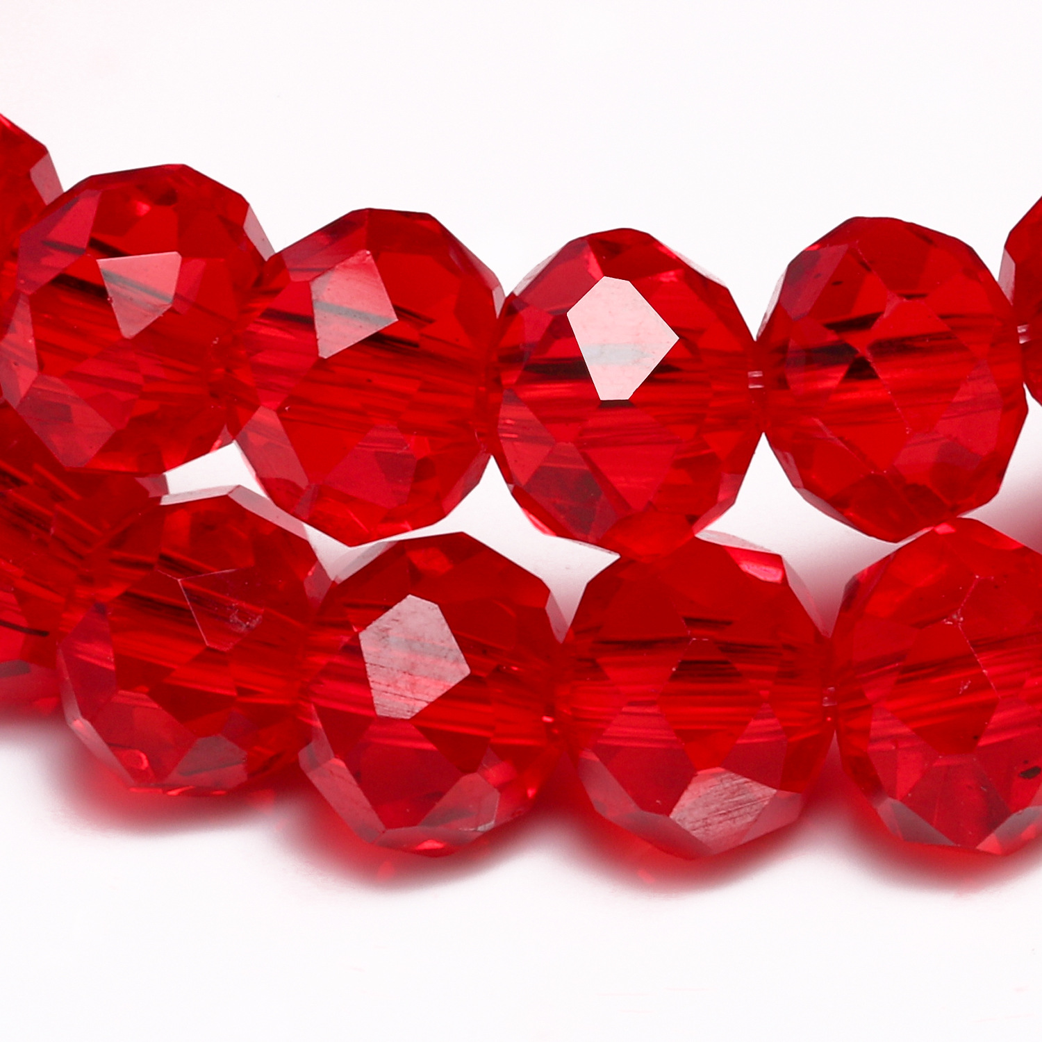 切面红色水晶车轮珠混批 手链透明水钻隔珠DIY手工串珠半成品配件