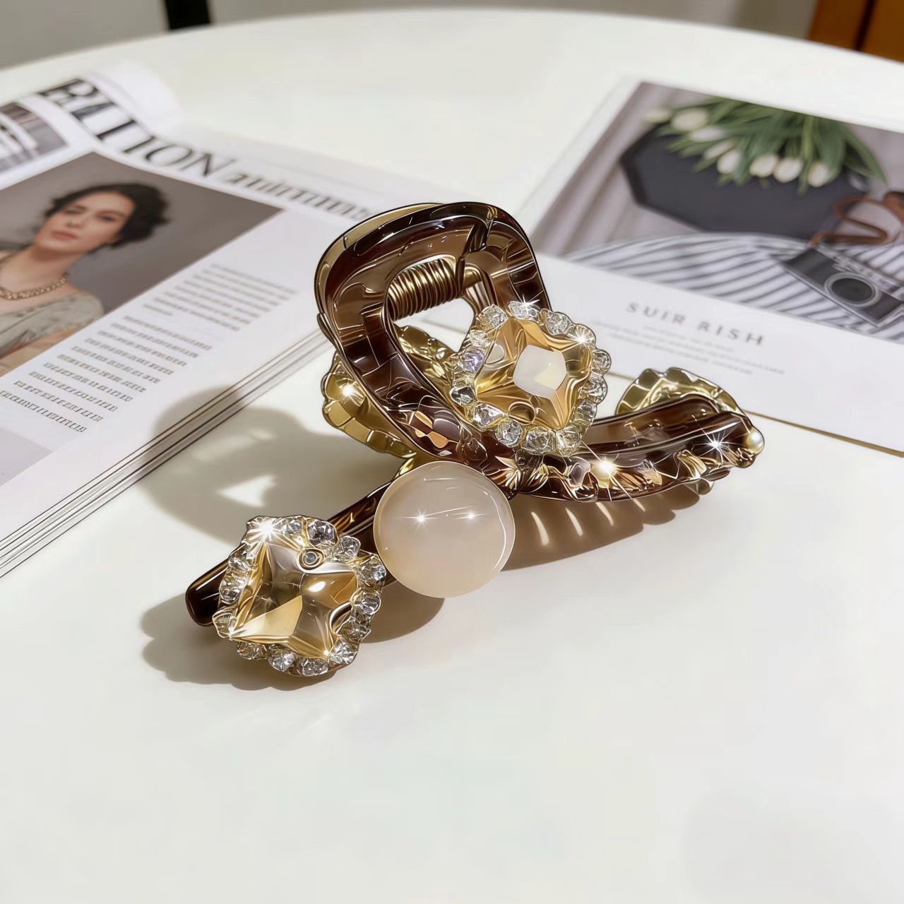 18#스퀘어 다이아몬드#샴페인【4.5cm】