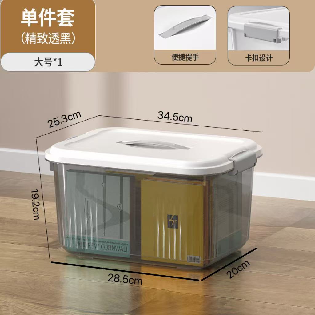 Caja de almacenamiento plástico con tapa portátil ecológica varios tamaños image 26