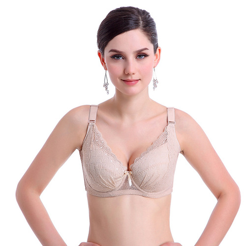 Large size, large cup, thin, breathable lace, push-up, side-shrinking, big breasts, slimming, adjustable bra, underwear for women