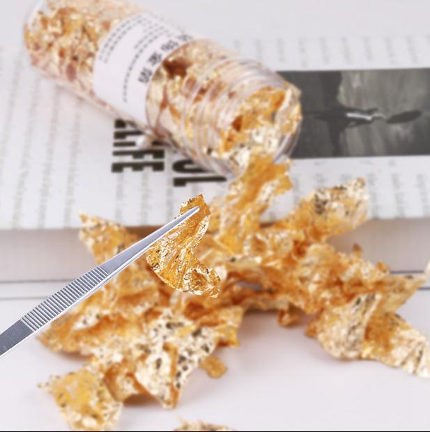 DIY cristal goteo material de decoración oro plata papel de papel de oro manicure material de decoración fragmentos de oro