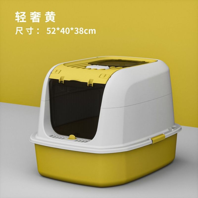 Explosión transfronteriza de arena para gatos totalmente cerrada inodoro para gatos de gran tamaño, arena para gatos de gran tamaño portátil, lavabo de heces para gatos de gran tamaño