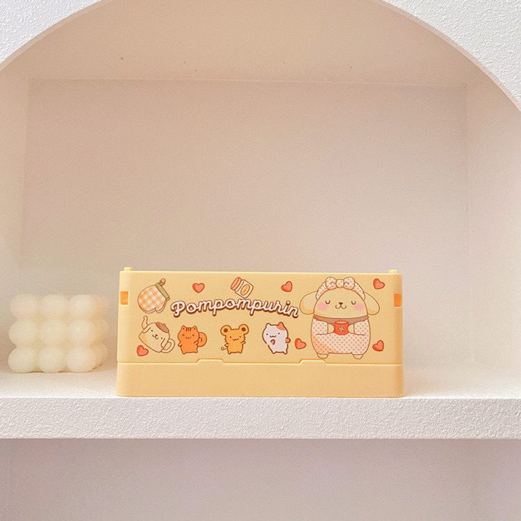 新商品の漫画の周辺の布の折り畳み可能な収納ケースの少女の心のデスクトップの化粧品の口紅の雑物の整理箱