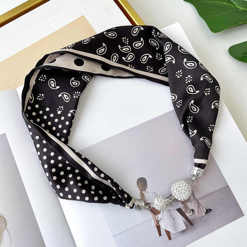 Nueva hebilla magnética bufanda collar cuello decoración perezoso multi-funcional bufanda elegante todo-fósforo correa de muñeca bufanda decorativa banda de pelo