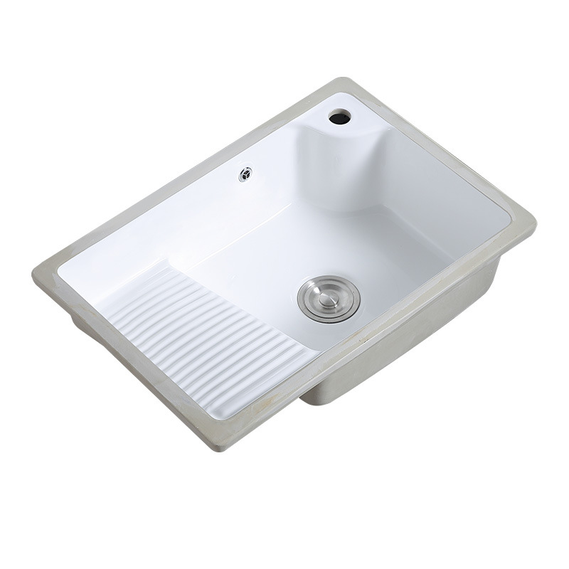 Lavabo de cerámica con lavabo bajo encimera lavandería piscina balcón cuadrado incrustado fregadero del hogar lavabo sola Cuenca
