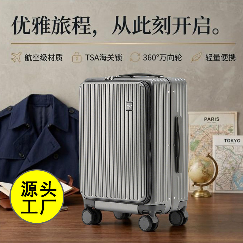 Factory Direct Luggage Suitcase 20inch Men's Aluminum Frame Thickened Trolley Case with Universal Wheels 28inch Extra Large Capacity Dropshipping Factory Direct Luggage Suitcase 20inch Men's Aluminum Frame Thickened Trolley Case with Universal Wheels 28inch Extra Large Capacity Dropshipping