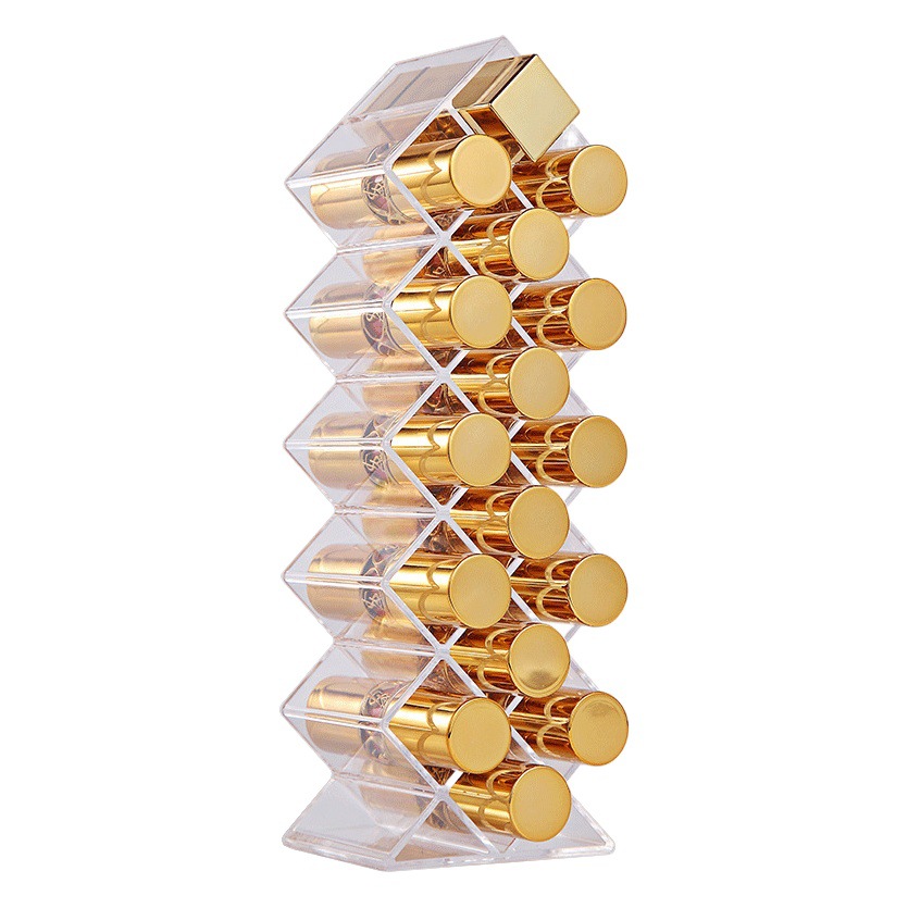 Caja de lápiz labial en forma de pescado organizador de escritorio caja de almacenamiento de múltiples rejillas soporte de exhibición de lápiz labial caja de acrílico suministro directo de fábrica