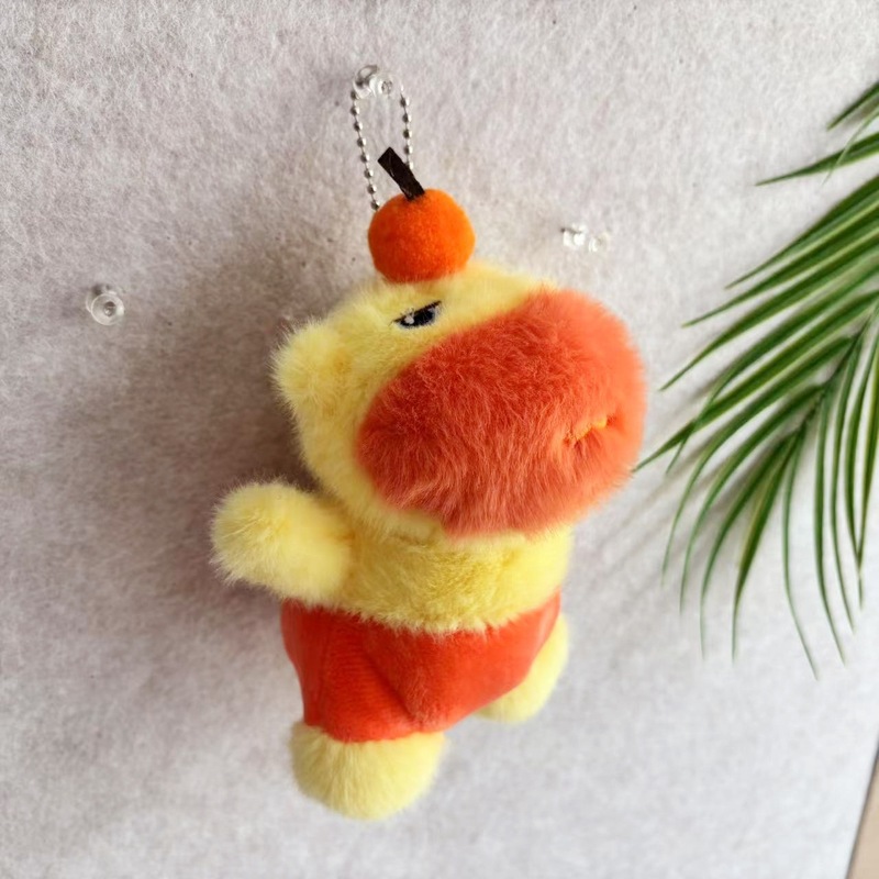 カピバラのぬいぐるみキーホルダー、小さなカバの表情パック、ふわふわのぬいぐるみ、キーチェーン、柔らかくてキュートな癒し系ミニ|undefined
